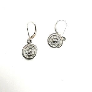 Silver swirl handcrafted dangle earrings
